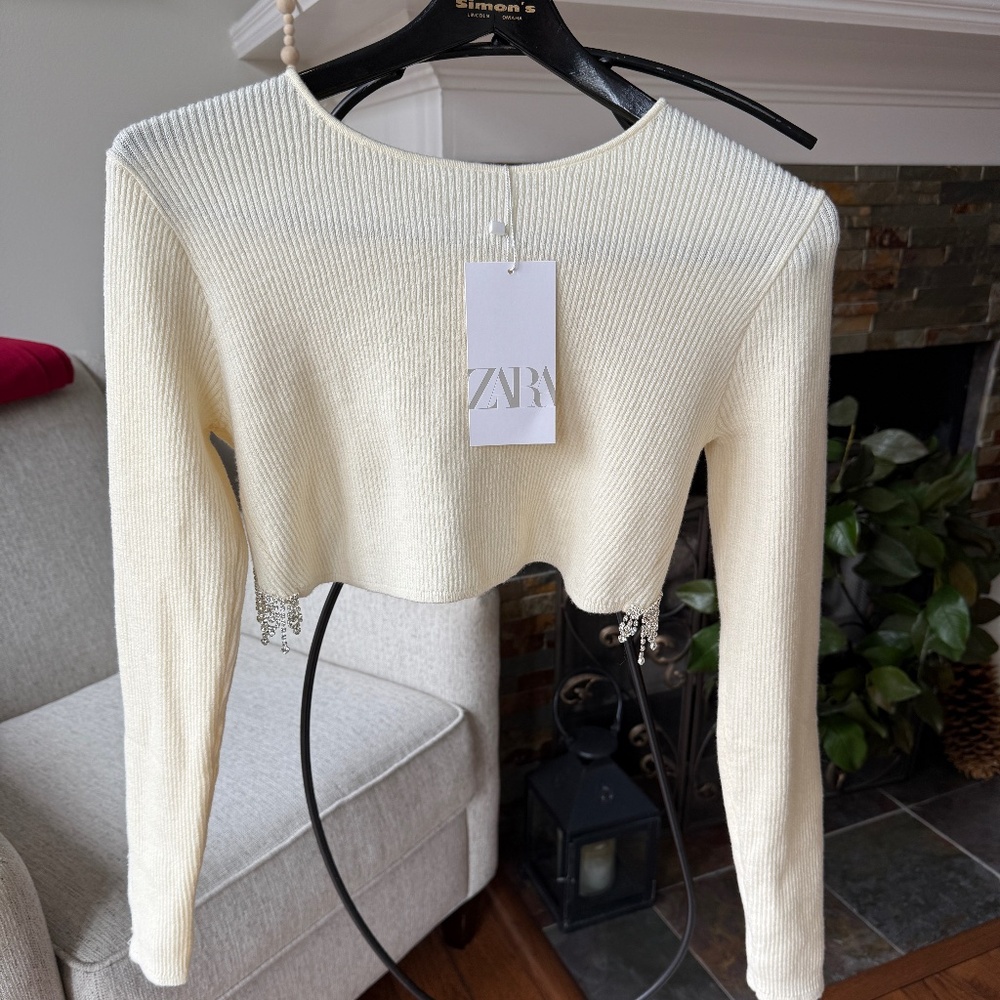 NWT Zara rhinestone sweater
